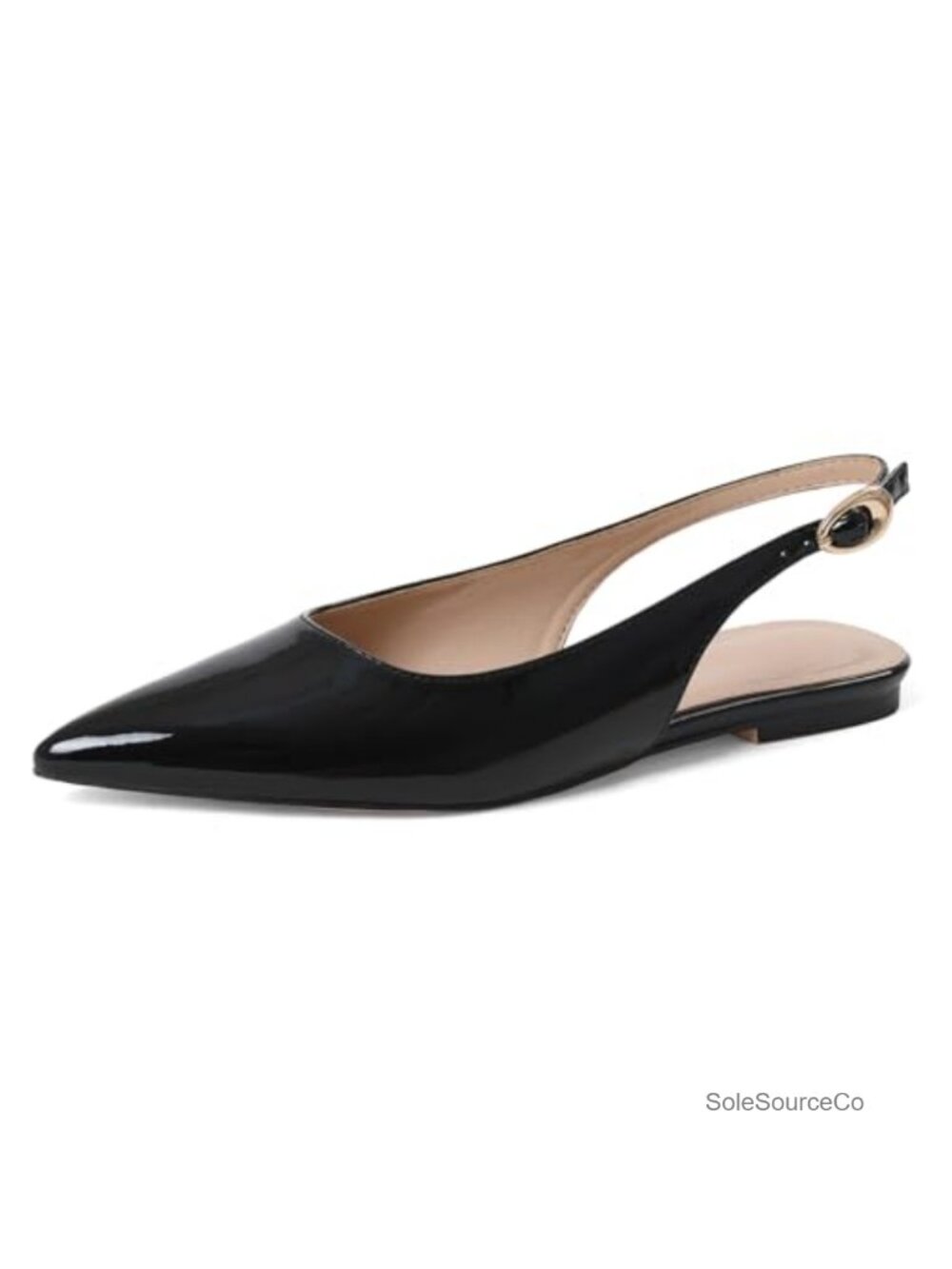 Lyrisiphy Pointed Toe Slingback Flats Women Ballet Flats Faux Leather